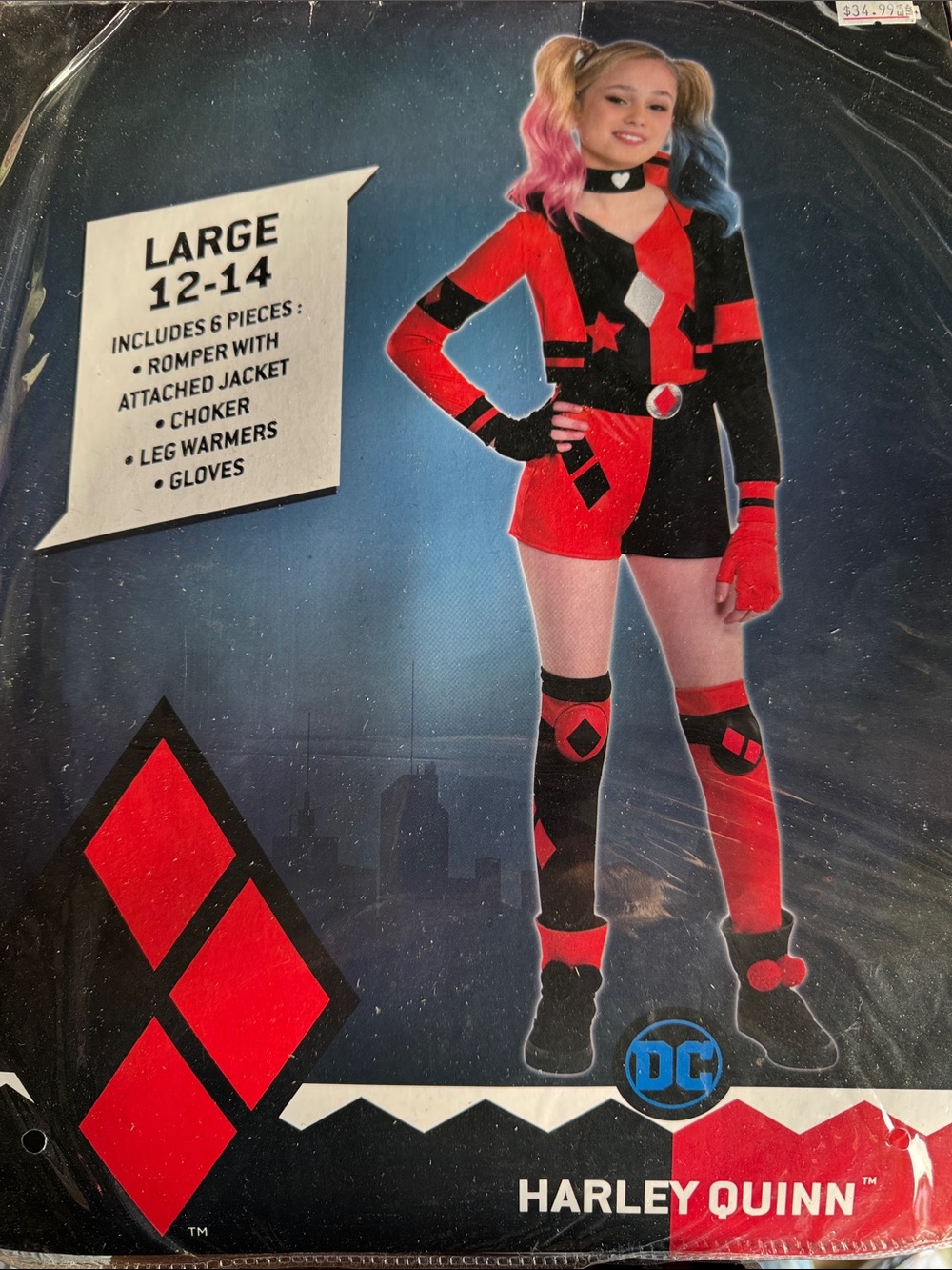 DC Harley Quinn Costume in Red and Black